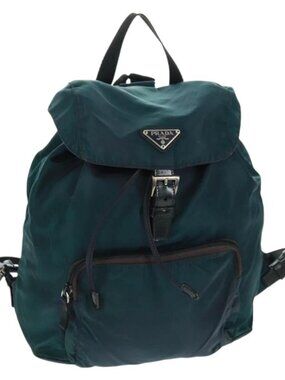 PRADA Backpack Nylon Green Silver